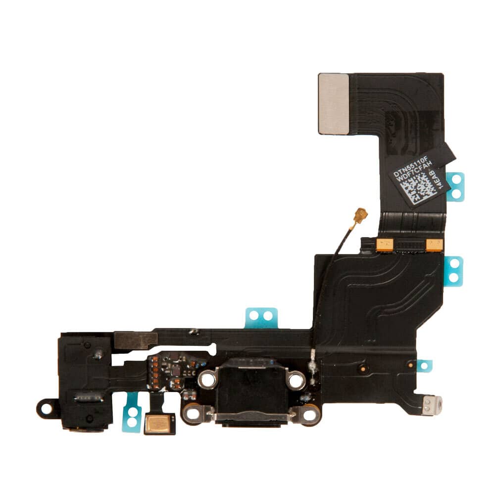 Шлейф зарядки нижний с аудио iPhone 5S черный 821-1596