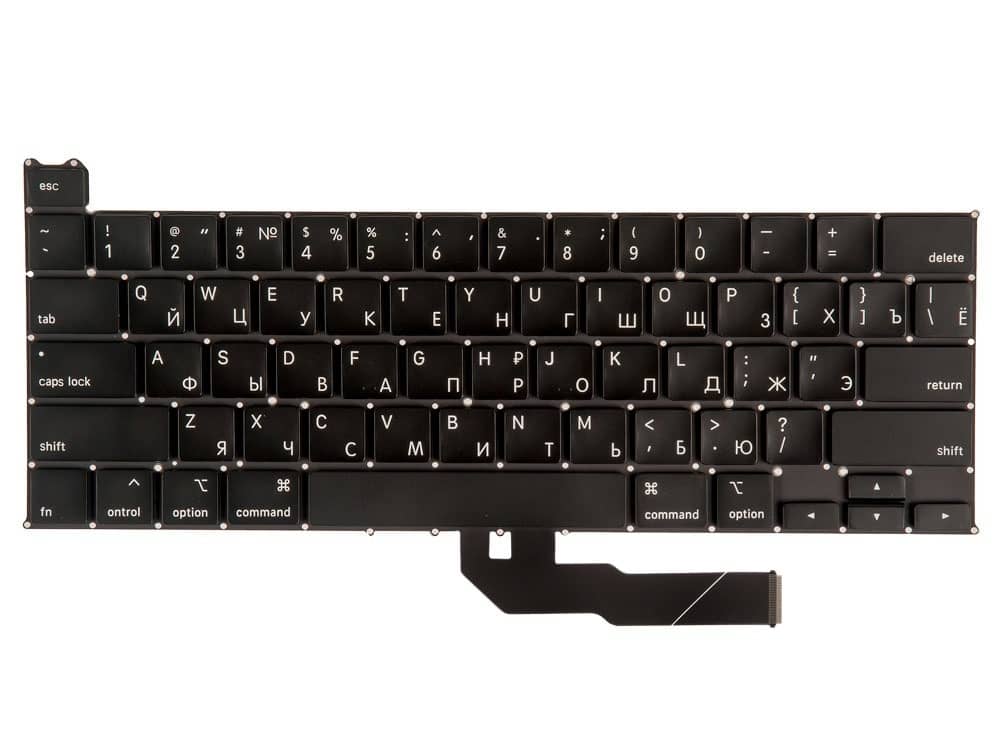Клавиатура MacBook Pro 13 Retina A2251 Mid 2020 прямой Enter RUS РСТ / OEM