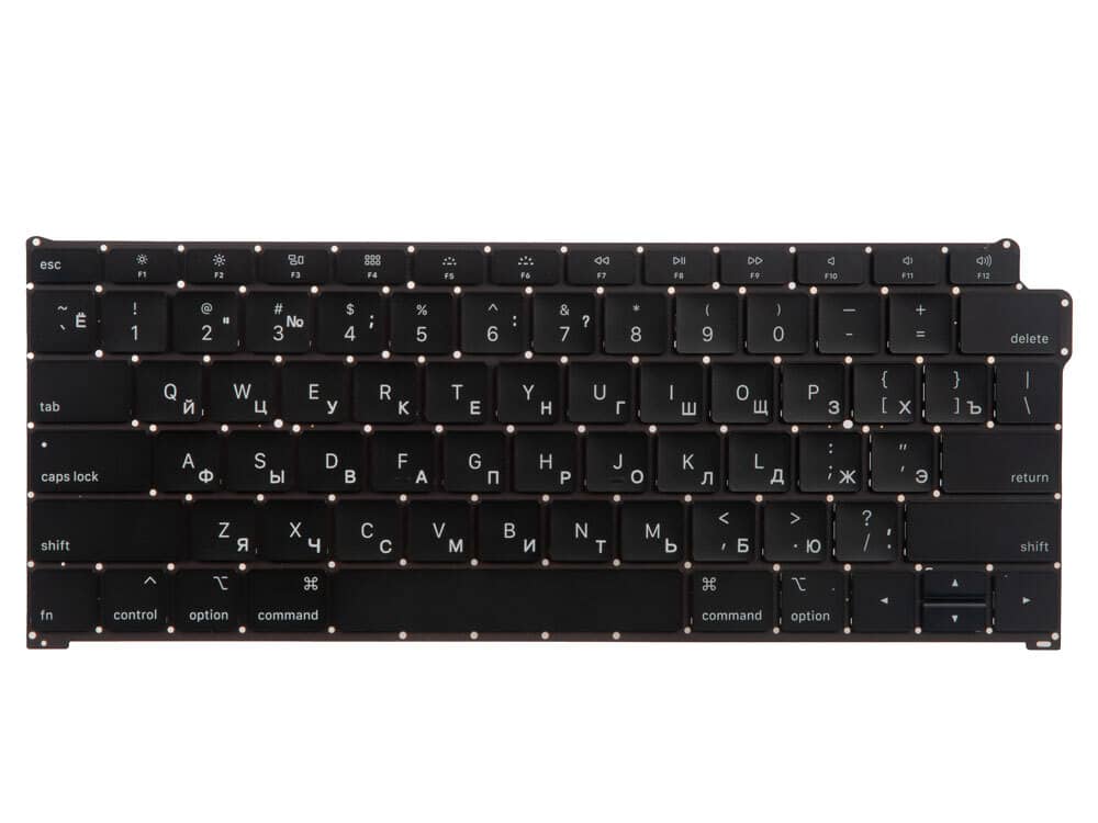 Клавиатура MacBook Air 13 Retina A1932 Late 2018 Mid 2019 прямой Enter US с русской гравировкой