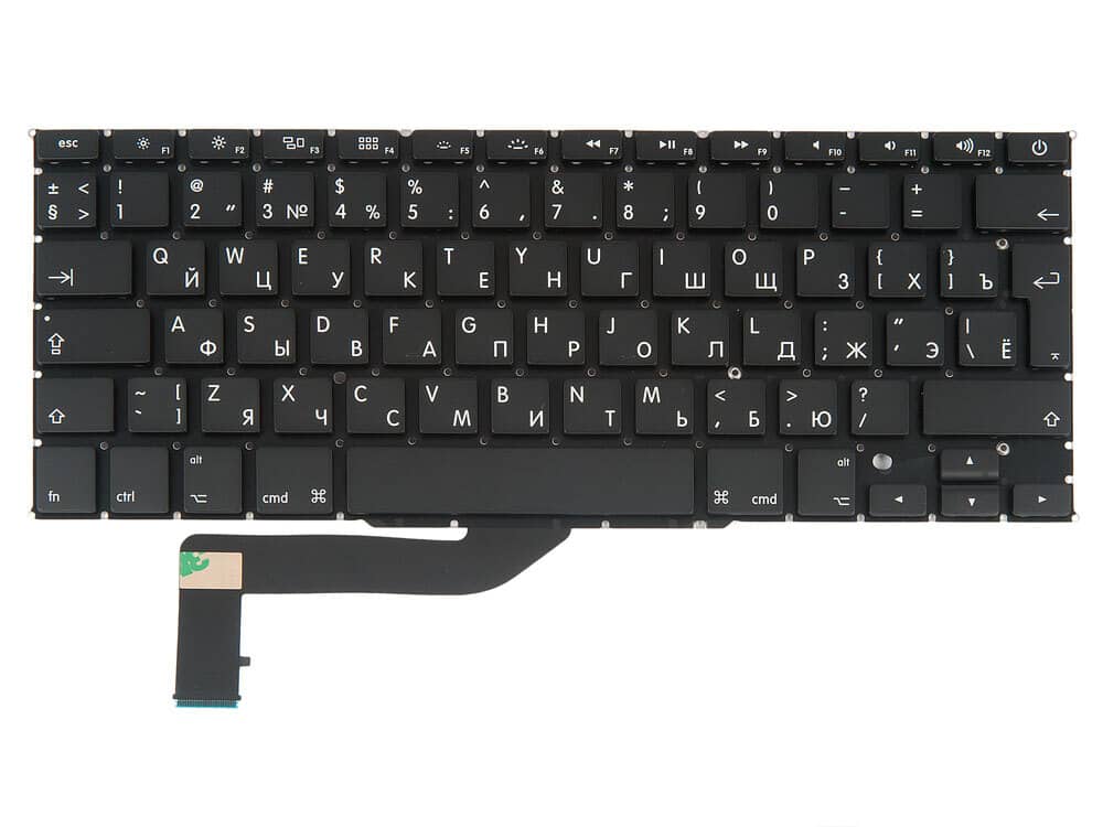 Клавиатура MacBook Pro 15 Retina A1398 Mid 2012 - Mid 2015 Г-образный Enter RUS РСТ / AA