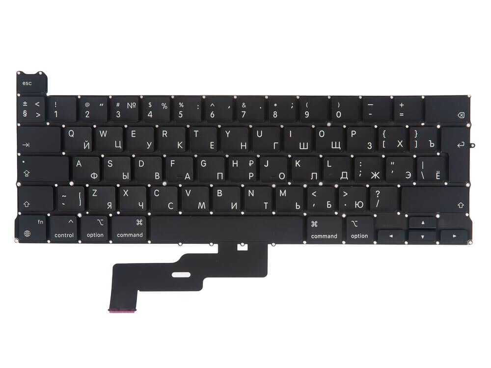 Клавиатура MacBook Pro 13 Retina M1 M2 A2338 Late 2020 Mid 2022 Г-образный Enter RUS РСТ / AAA