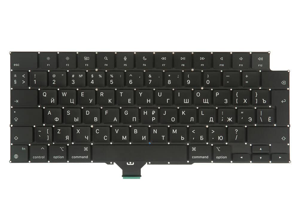 Клавиатура MacBook Pro 14/16 A2442 A2485 A2779 A2780 A2918 A2991 A2992 Late 2021 Early 2023 Late 2023 Г-образный Enter RUS РСТ / AAA
