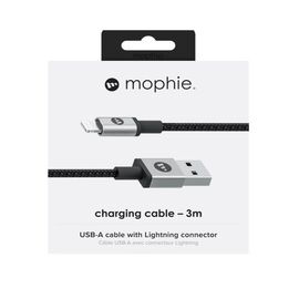 Кабель Mophie Lightning ↔ USB 3м черный