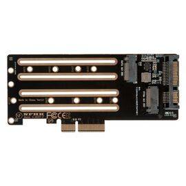 Плата расширения для SSD M.2 SATA / M.2 NVMe / SATA3 в разъем PCIe x4 / NFHK N-NGFF-P-2U