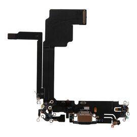 Шлейф зарядки нижний iPhone 15 Pro Max черный / 821-04442-A / разбор