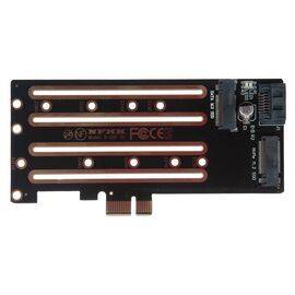 Плата расширения для SSD M.2 SATA / M.2 NVMe / SATA3 data в разъем PCIe x1 / NFHK N-X1P-2U