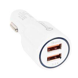 Автомобильное зарядное устройство на 2 USB 3.1 A / QUALCOMM DC-681 / белый