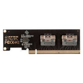 Плата расширения на 2 порта SFF-8654 в разъем PCIe x16 / NFHK N-8654F