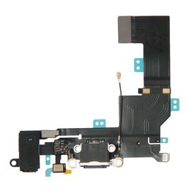 Шлейф зарядки нижний с аудио iPhone SE черный / AAA