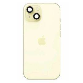 Задняя крышка в сборе с беспроводной зарядкой и шлейфами iPhone 15 желтый / разбор