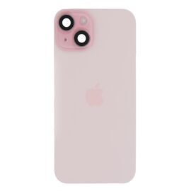 Задняя крышка в сборе с беспроводной зарядкой и шлейфами iPhone 15 розовый / разбор