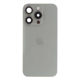 Задняя крышка в сборе с беспроводной зарядкой и шлейфами iPhone 15 Pro натуральный титан / разбор
