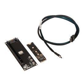 Переходник для SFF-8612 Oculink в M.2 NVMe eGPU + плата с доп питанием и разъемом PCIe x16 и SFF-8611 + кабель данных / NFHK N-8611A N-8654Y-C