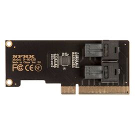 Плата расширения НП на 2 порта SATA/SAS SFF-8643 в разъем PCIe x8 / NFHK N-8643B