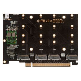 Плата расширения на 4 порта SSD M.2 NVMe в разъем PCIe x16 / NFHK N-R11F