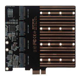 Плата расширения на 4 порта SSD M.2 SATA в разъем PCIe x1 / NFHK N-1064A