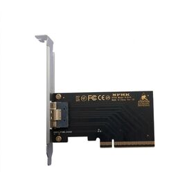 Плата расширения на 2 порта SFF-8654 в разъем PCIe x8 / NFHK N-R11B W54A-4U / внешний
