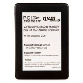 Внешний корпус для SSD M.2 NVMe с разъемом 2.5 U.2 SFF-8639 / NFHK N-2511