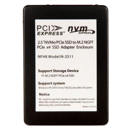 Внешний корпус для SSD M.2 NVMe с разъемом 2.5 U.2 SFF-8639 / NFHK N-2511
