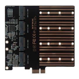 Плата расширения на 4 порта SSD M.2 SATA в разъем PCIe x1 / NFHK N-1064A