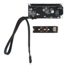 Переходник для SFF-8612 Oculink в M.2 NVMe eGPU + плата с доп питанием и разъемом PCIe x16 и SFF-8611 + кабель данных / NFHK N-8611C N-PU03