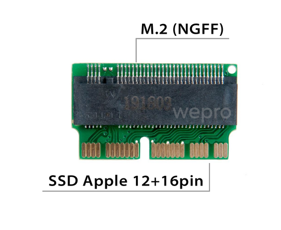 Переходник для SSD M.2 NVMe на SSD Apple 2013 - 2017 / NFHK N-941A, изображение 2