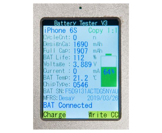Аккумулятор iPhone 6S повышенной ёмкости 2320 mAh / OEM Chip, изображение 3