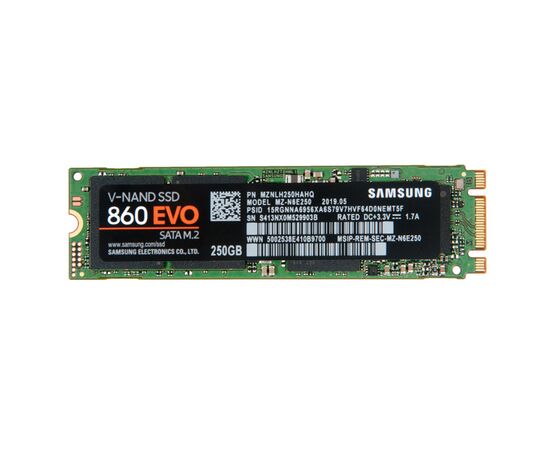 Твердотельный накопитель SSD M.2 SATA3 2280 250Gb Samsung 860 EVO / MZ-N6E250BW
