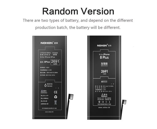 Аккумулятор NOHON iPhone 8 Plus / 2691mAh + набор для замены, изображение 4