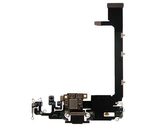 Шлейф зарядки нижний с контроллером iPhone 11 Pro Max черный / 821-02250 / разбор