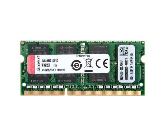 Оперативная память SO-DIMM DDR3 Kingston 8Gb PC-10600 - 1333MHz KVR1333D3S9/8G