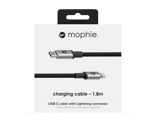 Кабель Mophie Lightning ↔ USB-C 1.8м черный