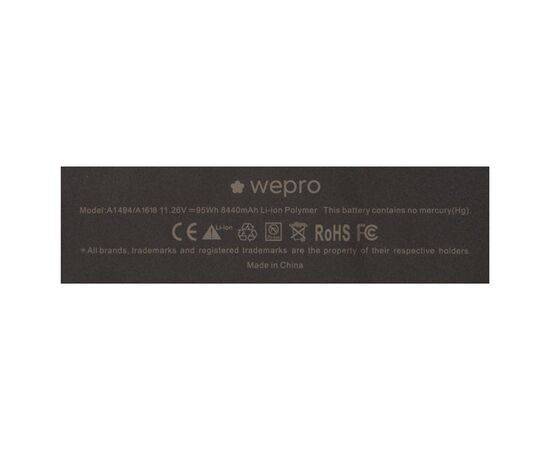 Аккумулятор WEPRO MacBook Pro 15 Retina A1398 / 8440mAh A1494 A1618 стандартной ёмкости, изображение 3