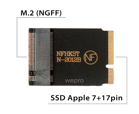 Переходник для SSD M.2 NVMe на MacBook Air Mid 2012 / NFHK N-2012B