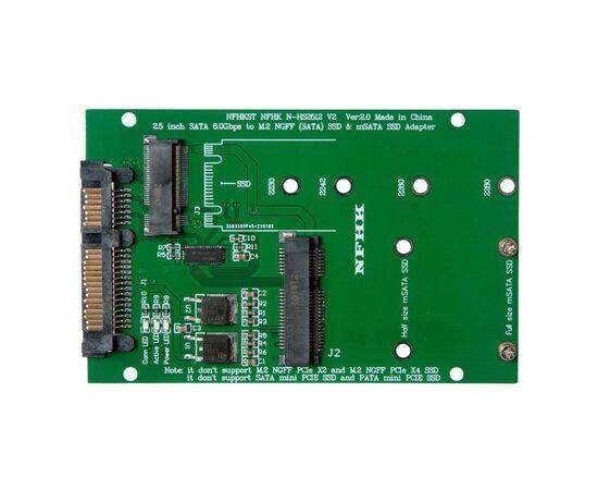 Переходник для SSD M.2 SATA / mSATA для установки в разъем 2.5 SATA3 / NFHK N-HS2512 V2