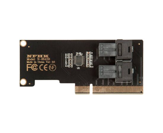 Плата расширения на 2 порта SATA/SAS SFF-8643 в разъем PCIe x8 / NFHK N-8643B