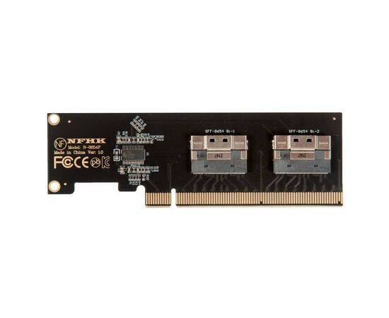 Плата расширения на 2 порта SFF-8654 в разъем PCIe x16 / NFHK N-8654F