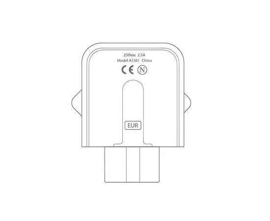 Переходник - вилка блока питания для европейских розеток A1561 EU / ORIG, изображение 3
