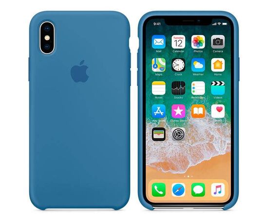 Чехол iPhone X / XS Silicone Case / Denim Blue (MRG22) синий, изображение 2
