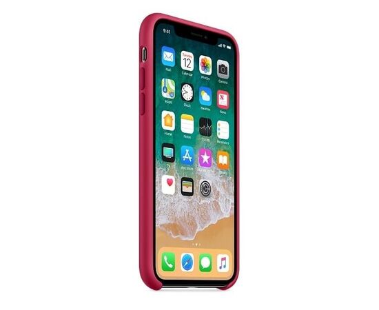 Чехол iPhone X / XS Silicone Case / Rose Red (MQT82) розово-красный, изображение 3