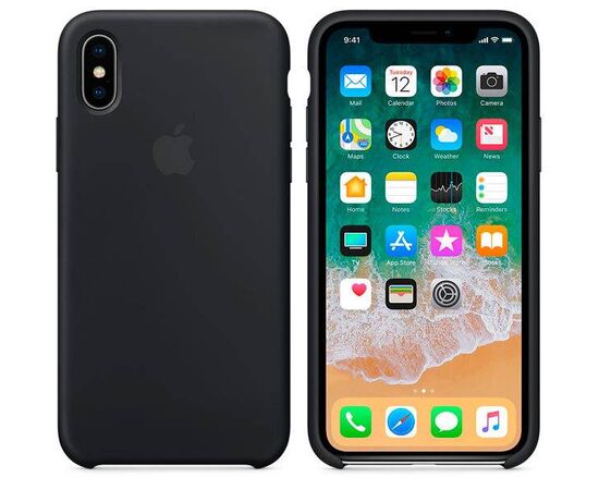 Чехол iPhone X / XS Silicone Case / Black (MQT12) черный, изображение 3