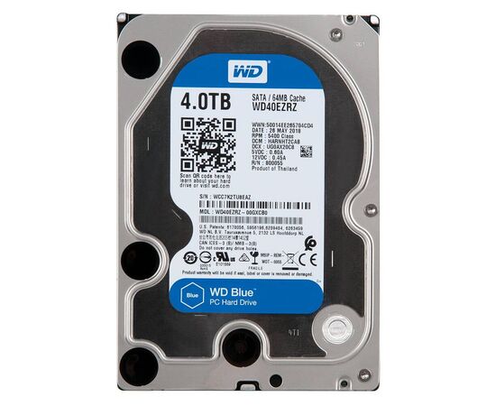 Жесткий диск HDD 3.5 SATA3 Western Digital Blue 4Tb 6Gb/s 5400rpm 64Mb WD40EZRZ