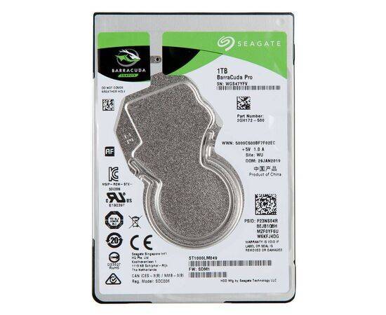 Жесткий диск HDD 2.5 SATA3 Seagate Barracuda Laptop Thin 1Tb 7200rpm 128Mb ST1000LM049