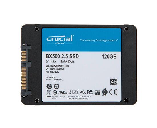 Твердотельный накопитель SSD 2.5 SATA3 120Gb Crucial BX500 CT120BX500SSD1, изображение 3
