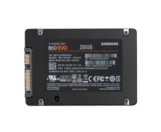 Твердотельный накопитель SSD 2.5 SATA3 250Gb Samsung 860 EVO MZ-76E250BW, изображение 3