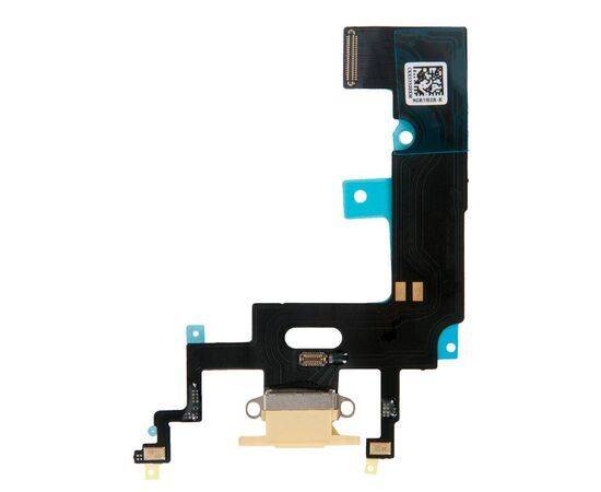 Шлейф зарядки нижний iPhone XR желтый / 821-01702 / AAA