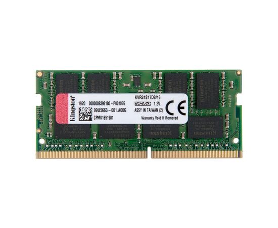 Оперативная память SO-DIMM DDR4 Kingston 16Gb PC4-19200 - 2400MHz KVR24S17D8/16