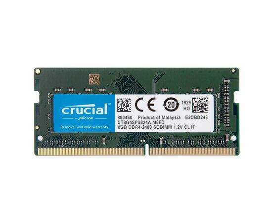 Оперативная память SO-DIMM DDR4 Crucial 8Gb PC4-19200 - 2400MHz CT8G4SFS824A