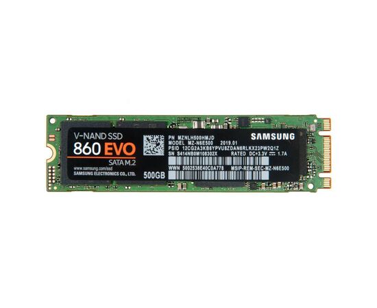Твердотельный накопитель SSD M.2 SATA3 2280 500Gb Samsung 860 EVO MZ-N6E500BW
