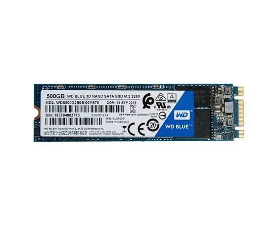 Твердотельный накопитель SSD M.2 SATA3 2280 500Gb Western Digital Blue WDS500G2B0B